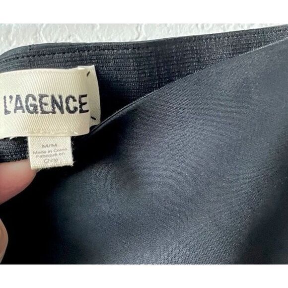 New $310  L’agence Zeta Black Satin Maxi Skirt Sz Medium New Wedding  Cocktail - Picture 8 of 9